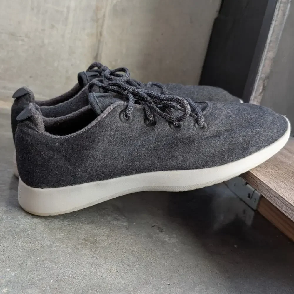 allbirds Athletic Running Shoes Men's Size 12 Merino Wool Lace Up Runners Gray